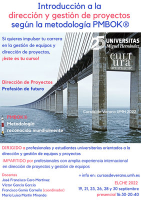 Introducci�n a la Direcci�n y Gesti�n de Proyectos seg�n el manual de buenas pr�cticas PMBOK�