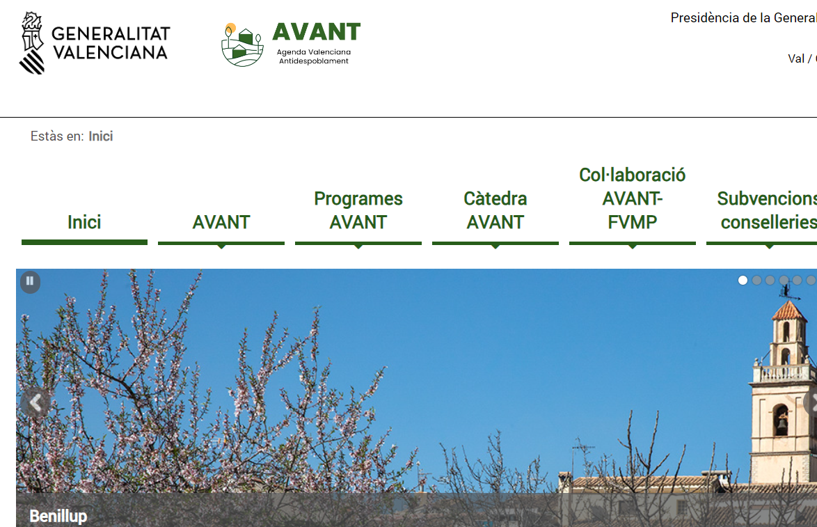 Agenda AVANT Despoblamiento GVA 