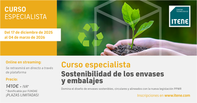 Curso Especialista � Sostenibilidad de envases y embalajes � Del 17 de diciembre de 2025 al 4 de marzo de 2026