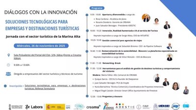 X�bia ser� el punto de encuentro de la innovaci�n tur�stica en la Marina Alta con la jornada �Di�logos con la Innovaci�n"