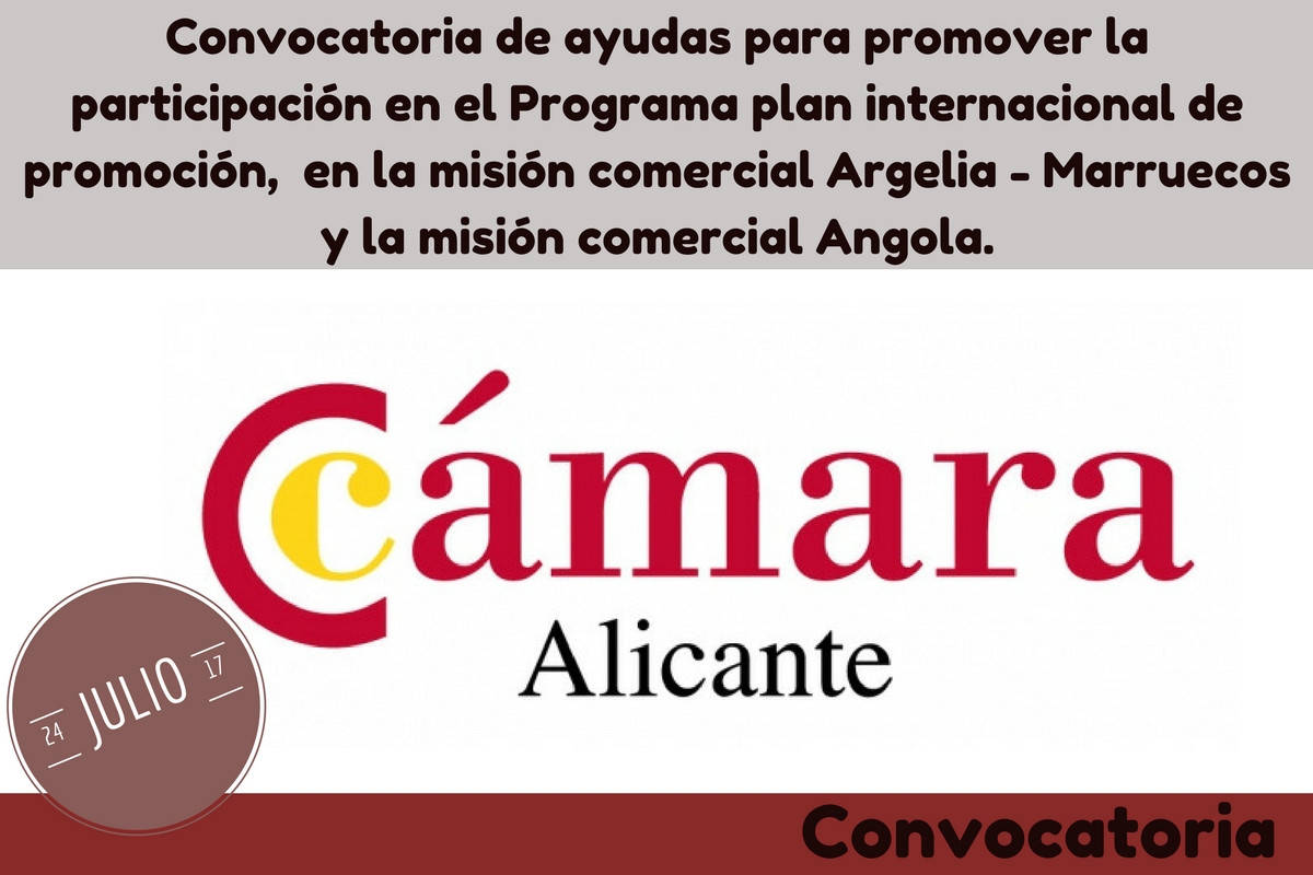 Ayudas para el plan internacional de promoci�n en la misi�n comercial Argelia - Marruecos