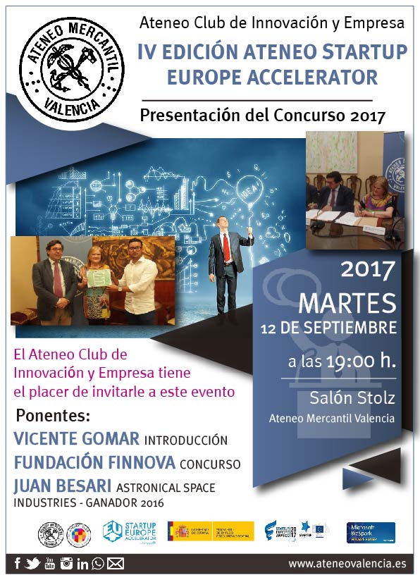Presentaci�n Convocatoria Ateneo StartUp Europe Accelerator 2017