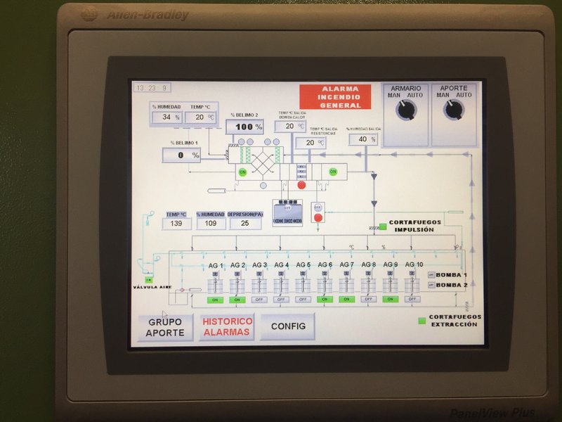 Pantalla HMI sala de mezclas Nissan Barcelona