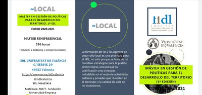 M�ster en Gesti�n de Pol�ticas para el Desarrollo del Territorio