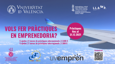 La UV y la Generalitat Valenciana destinan 20.000 � para realizar pr�cticas internacionales y nacionales de emprendimiento
