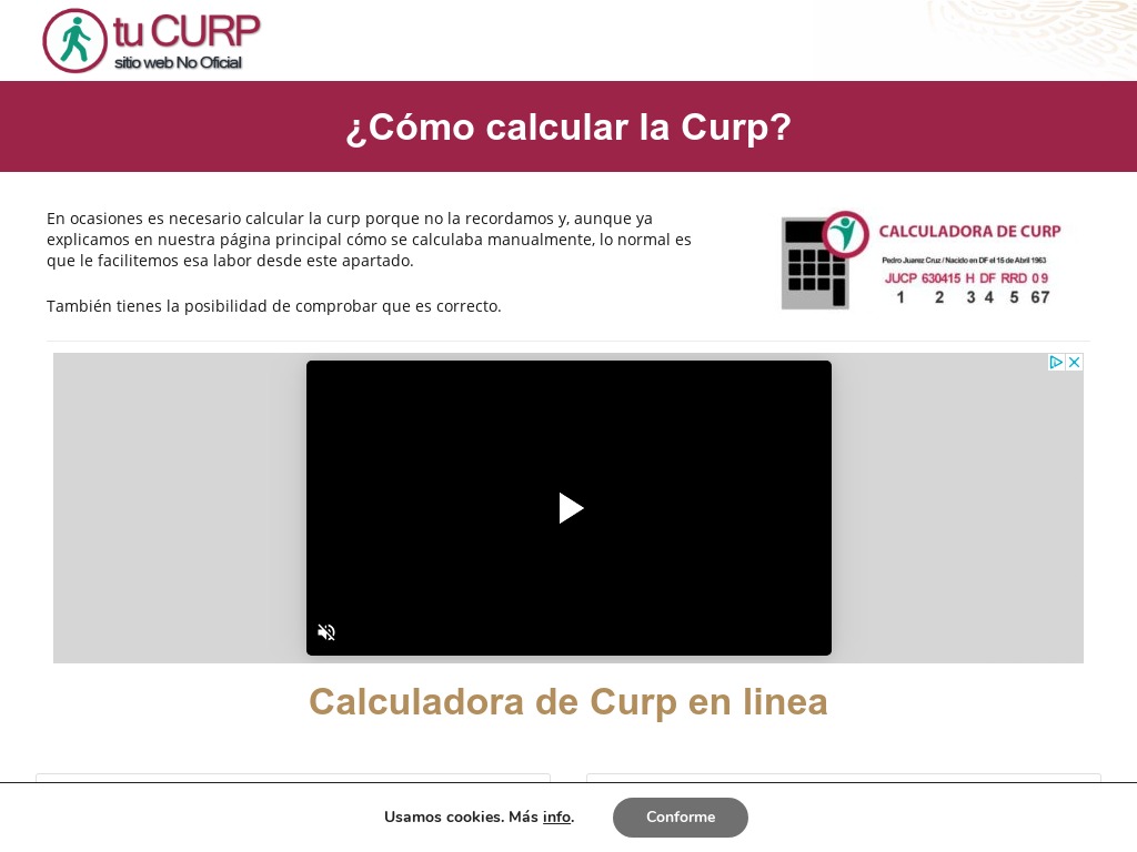 Calcular Curp en M�xico *** Clave �nica Gratis